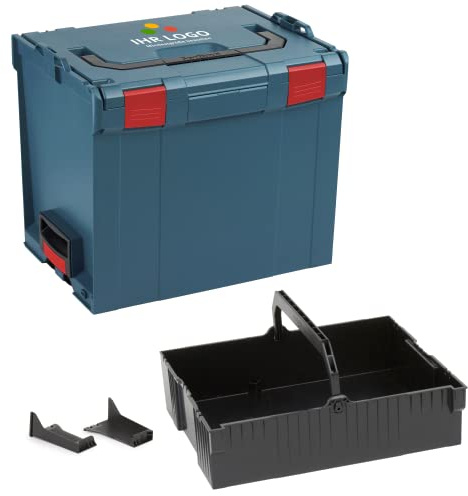 L-BOXX 374, misura 4, colore blu professionale, personalizzabile con il vostro logo, con inserto per appenderla, colore nero, strumento per il trasporto
