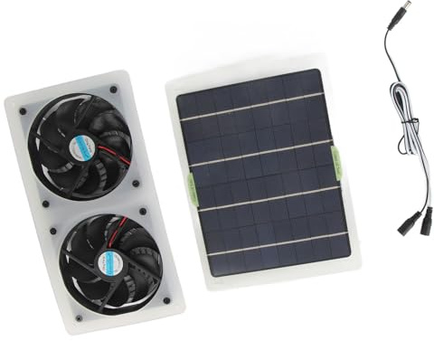 Ventilateur Solaire 100 W, Kit de Ventilateur Solaire Puissant et Climatiseur à énergie Solaire pour L'extérieur, Ventilateur D'échappement Solaire Compact et Ventilateur de Poulailler pour Serres