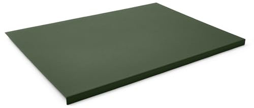 Eglooh - Adamantis - Gewinkelte Schreibtischunterlage echtem Leder Grün cm 50x35 - Modernes Design, Innenseele aus Stahl mit L-geformtem Vorderprofil und rutschfester Boden - Made in Italy