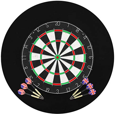 Gecheer Professionelles Dartboard Sisal mit 6 Darts und Surround 45 x 3,8 cm (Durchmesser x D)