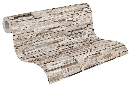 Livingwalls Travel Styles Non-Woven Wallpaper - Wallpaper with Natural Stone Look in Beige and Brown - Scandinavian Wallpaper for Various Rooms in 10.05 m x 0.53 m