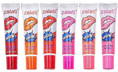 zalati Lip Gloss Set de 6 pièces couleur rouge à lèvres Pigment peeling imperméable cosmétiques beauté partie