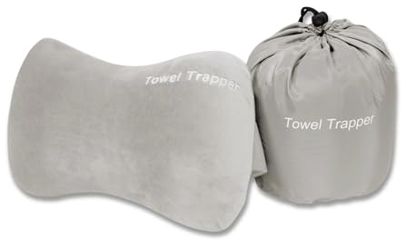 ITSA Towel Trapper – Memory Foam Beach & Travel Pillow with Neck Support (Dolphin Grey)