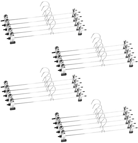YKUKIZEE 20 Pack 40cm Extra Long Trouser Hanger with Clip Skirt Hanger