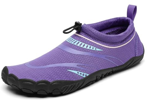 Mishansha Scarpe Scoglio Uomo Donna Scarpa da Mare Traspirante Antiscivolo Scarpette Acquatiche Asciugatura Rapida per Spiaggia Piscina Immersione Surf Nuoto Canottaggio, Viola Lilla, 39 EU