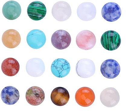 Operitacx 20st Kristalle Geschmücktes Zubehör Cabochons Mit Flacher Rückseite Modepuppen Edelsteinglas Dichroitische Glascabochons Lose Achat Runde Kristallperlen Mosaik Runden Sammelalbum