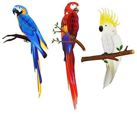 Alipis 3St Papagei-Waben-Charme papageien Dekorationen Partyzubehör Hawaii Party Dekoration sommerdeko weihnachtsdeko hawaiianische hängende Dekorationen Papageienwabenpapier Tier Vögel