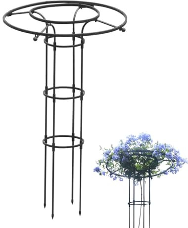 Enrejado vertical de jardín | Enrejado vertical de metal inoxidable para paraguas | Enrejado de paraguas para plantas trepadoras, vides en maceta, verduras, flores, patio para interiores y exteriores