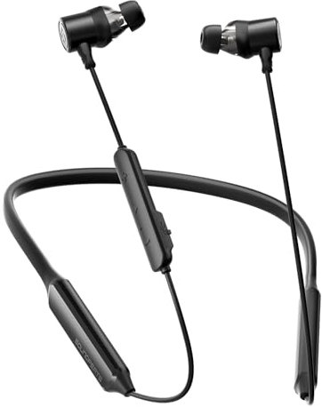 SoundPEATS Force Pro Dual Dynamic Drivers Bluetooth 5.2 Headphones, Waterproof Neckband Wireless Sports Earbuds with Crossover, APTX HD Audio Built in Mic 22 Hours Playtime