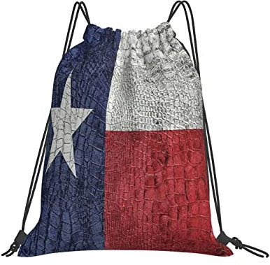 Sportbeutel Gemalte Flagge des Staates Texas Rucksack Mit Kordelzug Wasserdicht Turnbeutel Mit Kordelzug Multifunktionaler Sportrucksack Für Outdoor, Schule, Kindergarten, 36X42Cm