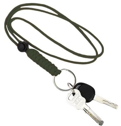Générique Collier de lanière en paracorde, lanières de cou pour clés - Sangle de cou robuste | Porte-clés tour de cou avec clip métallique pour le camping, la pêche et la randonnée