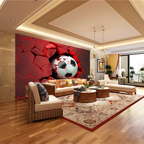 Wallpaper 300 x 210 cm Mural Red and Black Football Photo Wallpaper Bedroom Living Room Hallway Sofa Backdrop Wall Decor Red
