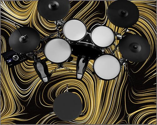 ZAJENKUB 200 x 170 cm Schlagzeugteppich - rutschfest Schalldicht Drum Teppich Matte Innen und Außen Schwarz - Schallschutz Akustik Teppich - Elektronisches Jazz Schlagzeug Kit für Bass Snare Drum