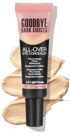 Anglicolor Corrector Ojeras, Corrector de Cobertura Completa, Corrección del Color, De larga Duración, Hidratación, Adecuado Para Todo Tipo de Pieles (02#Light Nude, 12g)