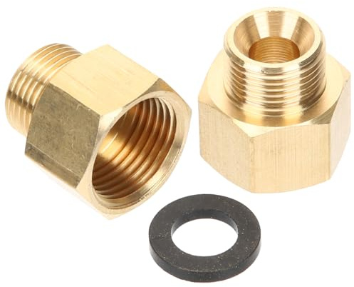 Garneck Adaptador /8 a 9/16 - Acoplamiento reductor de 2 piezas - Interior 3/8 a exterior 9/16 compatible con manguera y grifo Accesorios de gas duraderos para una seguridad