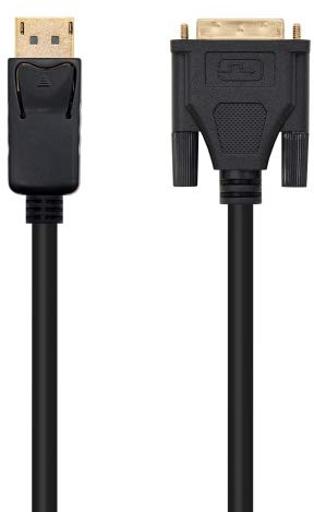 watiowave Cable DisplayPort a DVI, Male/Male, 5.0 m, Negro - Conexión de dispositivos de video para alta calidad de imagen.