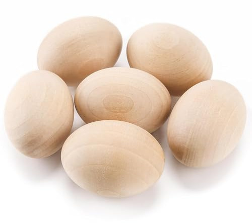 BTSD-home Holzeier Hühner Zubehör Bruteier Hühner Ostereier Zum Aufhängen Holz Pack of 6
