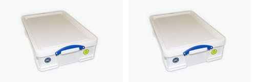 Really Useful Box Plastic Storage 33 Litre White Strong (Pack of 2)