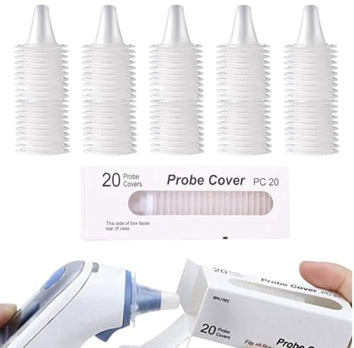 100 Stück Schutzkappen kompatibel mit Braun ThermoScan LF20 | Hygienische Einweg-Abdeckungen für kompatible Ohrthermometer; korrekten Sitz und Gerätemodell vor Nutzung prüfen.