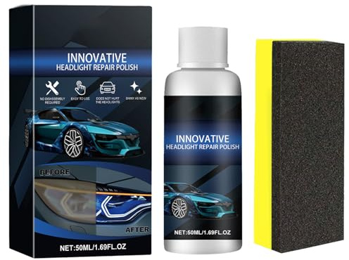 Renovateur Phare Voiture,Car Kit de Restauration de Phare de Voiture,Spray de Polissage de Renouvellement de Phares de Voitures Innovant,Vernis de Réparation de Phares,50ML