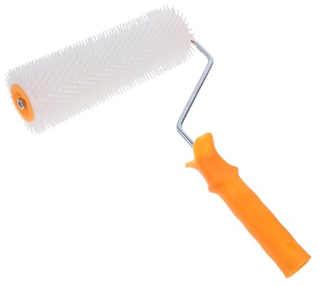 HYTROVE 1 Stück Selbstnivellierende Stachelwalze mit Griff Entlüftungsroller für Estrich und Bodenbeschichtung Stachelhöhe für Verschiedene Oberflächen Geeignet Zufällige