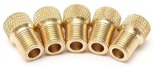 Presta-auf-Schrader-Ventiladapter, 5 Stück, Fahrradpumpen-Konverter, Messing, für Rennräder und Mountainbikes