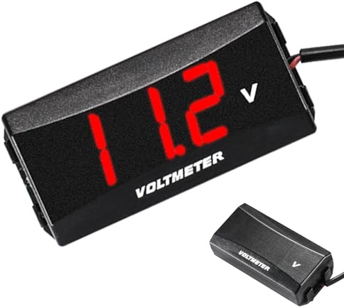 Misuratore di tensione della batteria, voltmetro, voltmetro con display LED da 12 V, impermeabile, pratico misuratore di batteria, facile da installare, strumenti e attrezzature A