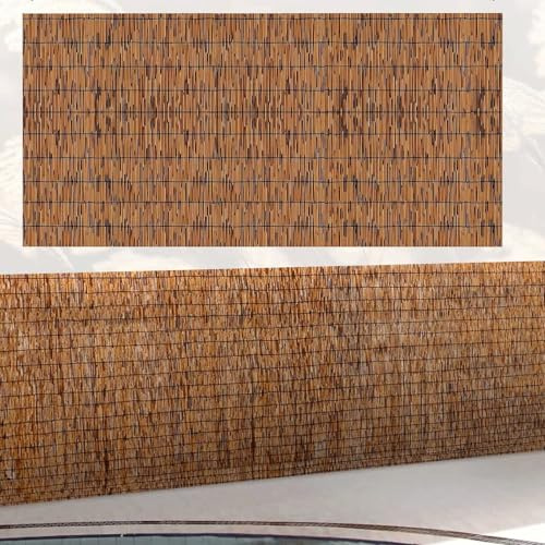 Rouleau de clôture décorative en bambou – 1,7 x 14,9 m pour balcon, terrasse, piscine, arrière-cour, cloison d'appartement, solution élégante pour clôture de jardin