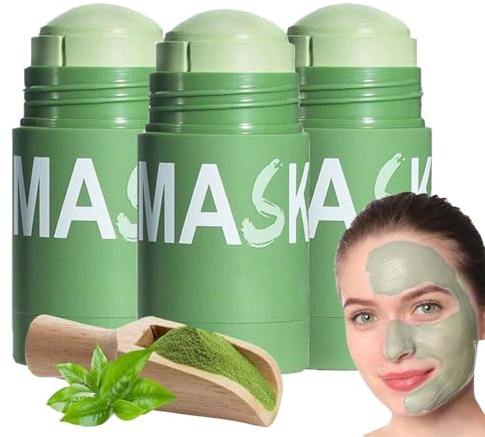3Pcs Grevea Green Tea Deep Cleanse,Green Teas Face Mask Stick,Purifying Face Mask Stick With Greentea Extract & Vitamin E,Blackhead Remover For Deep Pore Cleaning, For All Skin Types