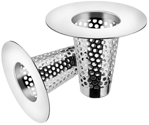 POPETPOP Filtre De Vidange En Métal 2 Pièces Maille De Crépine De Drain Inoxydable Pour Égouts Et Siphons De Sol Anti-Bouchon Installation Facile Usage Domestique