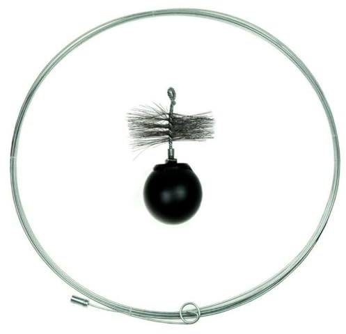 pokm toolsmarket - Reinigungsset Kaminbesen + Zugdraht + Kugel, Kaminbesteck Schornsteinfeger Bürste Set für Kamine & Ofen (1,3kg + 8m + 150mm)