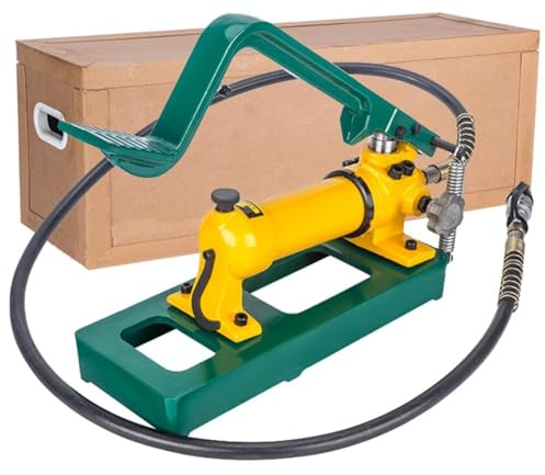 Hydraulisk handpump – bärbar manuell lyftpump med 2-stegs oljeutmatningsdesign för hydrauliska verktyg, handmanövrerad kraftpump – 10 000 psi-kapacitet
