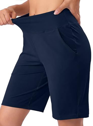 Aseniza Short Sport Femme Bermuda Baggy Grande Taille Short de Course à Pied avec Poches Short Jogging Détente Running Randonnée Gym Plage Entraînement Lounge Mode