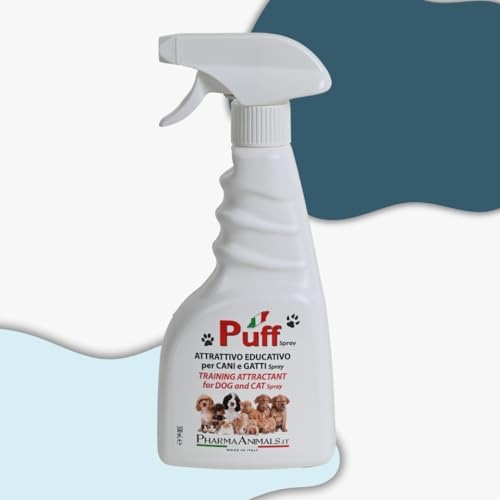 Puff Spray Attrattivo Naturale per Addestramento Cani e Gatti 100% Eco-Friendly | Facile Uso per Lettiera e Area Bisogni - 500 ml, Made in Italy
