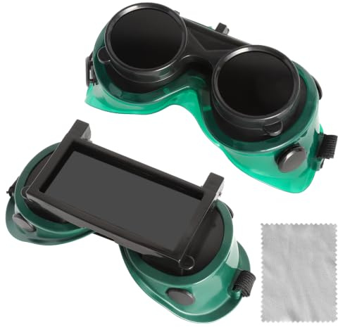 APOMOONS Gafas de seguridad para soldador industrial, 2 unidades, protección completa, antifoco, antigolpes, para soldador, con gafas transparentes y negras