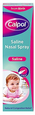 Calpol Saline Nasal Spray (1 x15ml), Calpol Decongestant Nasal Spray For Blocked Nose Relief, Non-Medicated Treatment to Wash Away Mucus, Suitable for All Ages