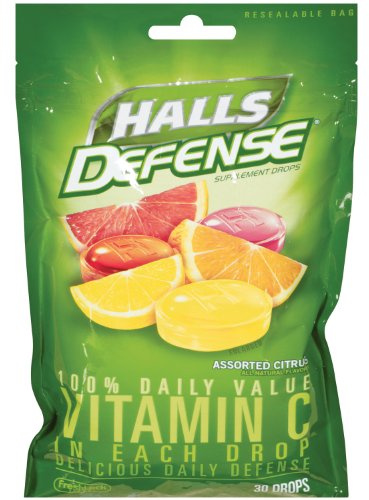 Halls Defense Vitamin C, 30-count (Pack of 6)