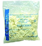 Doigtiers roulés en latex taille: Large / lot de 100