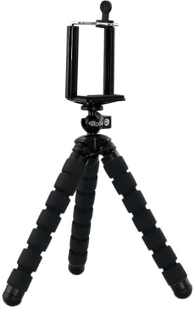 Rollei Selfie Mini Tripod - Treppiede Piccolo per Fotocamere Digitali, ActionCam e Smartphone - Portata max.: 1,2 kg - Nero