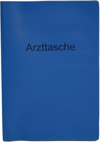 RNK 10 x Arzttasche Klapphülle A6 mit Fächern für Chipkarten/Bescheinigungen+Rezepte blau