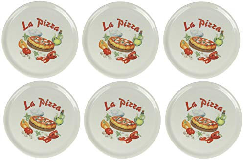 Saturnia La Pizza Lot de 6 assiettes à pizza avec décor Ø 31 cm