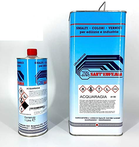 ACQUARAGIA PROFESSIONALE SOLVENTE SMALTO VERNICE COLORI SINTETICI LITRI 1-5-25 (1 Litro)