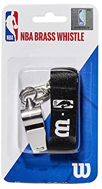 Wilson Fischietto con Cordino NBA Brass Whistle, Metallo, Prodotto Ufficiale NBA, Taglia Unica