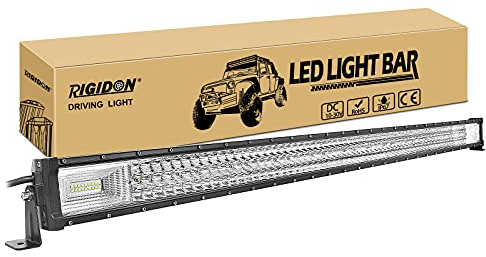 RIGIDON 52 pouces 130cm 675W slim barre led 4x4, 6000K feu antibrouillard | 12V 24V, droit, étanche, triple rangée, barre lumineuse led, pour offroad Véhicules Voiture camions SUV ATV bateau, éclairage