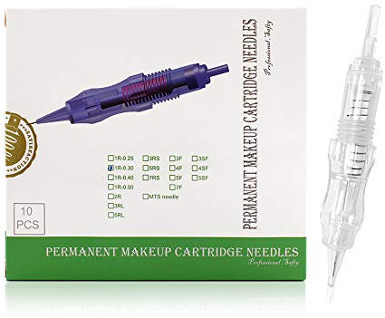 TATELF 10 PCS Permanent Makeup Pen Cartridge Needles 5MG Cartridges Needles for Lip shading, Areola and Nipple, Reconstruction, Camouflage,Scars