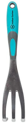 Holtaz Garten Kleingrubber Gartenkralle Gartenhacke Edelstahl Grubber mit ergonomischem Griff Handkultivator 3 Zinken für Blumenbeet Hochbeet Balkon und Garten zum Boden auflockern