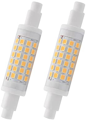 KuSovcy R7s LED Bulbs 78mm Dimmable 5W T3 Double Ended J78 J Type Light Bulb 45W 50W Halogen Bulb Equivalent, Warm White R7s Base Flood Lights for Household Lighting, 2PCS