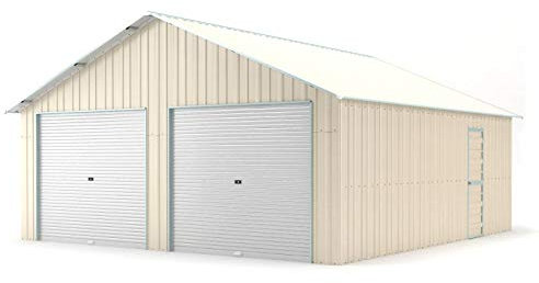 Box in Acciaio Zincato Casetta da Giardino in Lamiera 6.66 x 7.24 m x h3.80 m - 810 KG – 48,22 metri quadri (BEIGE)
