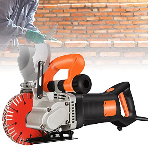 4800W Scanalatore Elettrica scanalatrice da muro Include 5 dischi diamantati 133 mm, Elettrico 10500Rpm Macchina da Taglio per Scanalature da Parete Scanalatrice,per mattonelle di granito,Orange