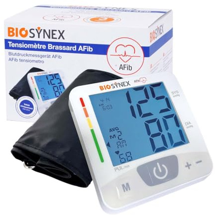 BIOSYNEX - Misuratore di Pressione Elettronico da Braccio - Misura la Pressione Arteriosa e la Frequenza Cardiaca - Rilevazione di Aritmie - Ipertensione - Validato Clinicamente (Afib)